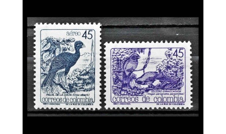Колумбия 1988 г. "Охрана природы: Птицы"