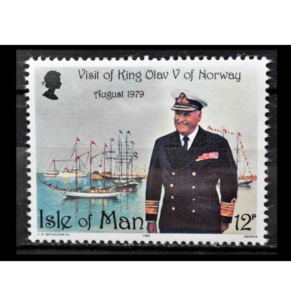 Остров Мэн 1980 г. "Визит короля Норвегии Олафа V в августе 1979"