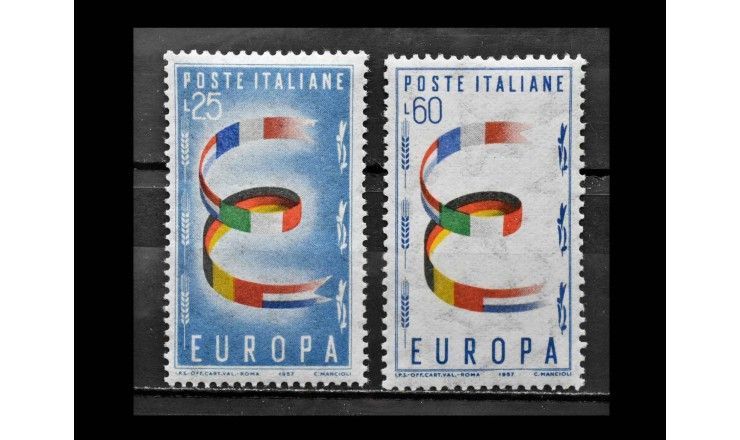 Италия 1957 г. "Европа (CEPT): Флаги в национальных цветах"