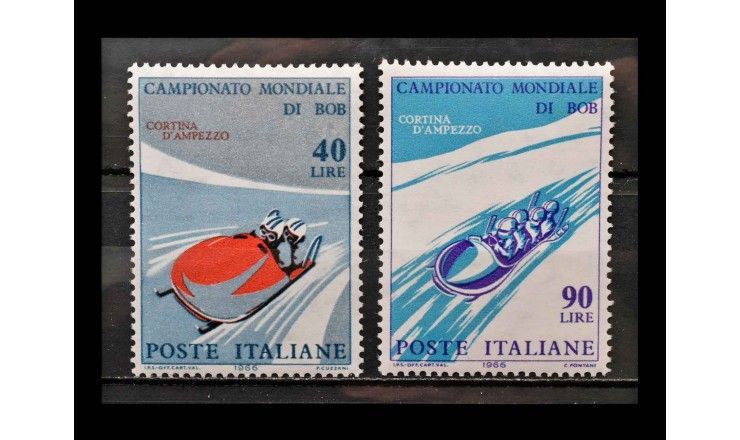 Италия 1966 г. "Чемпионат мира по бобслею, Кортина-д’Ампеццо"