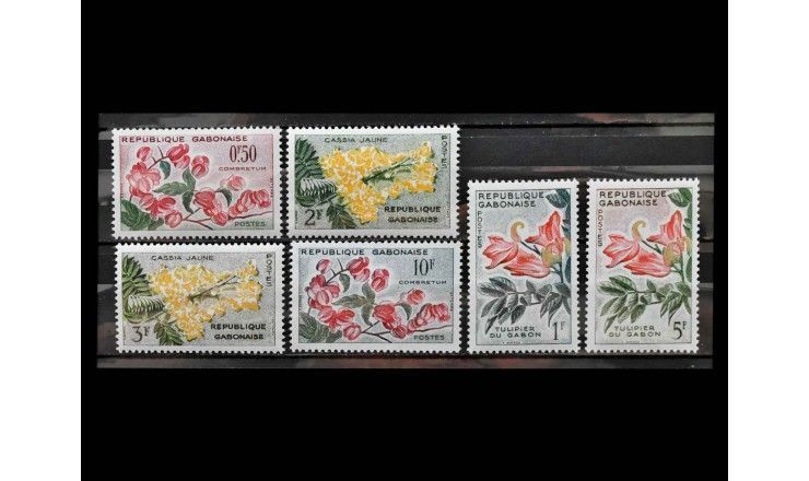 Габон 1961 г. "Стандартные марки: Цветы"