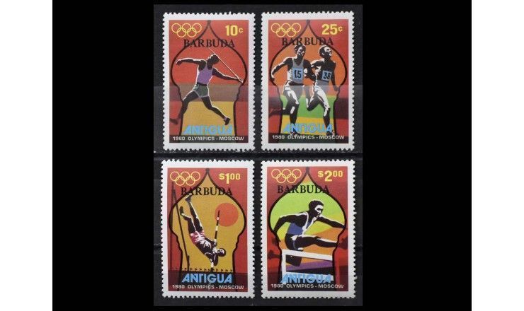 Барбуда 1980 г. "Летние Олимпийские игры, Москва 1980" (надпечатка)