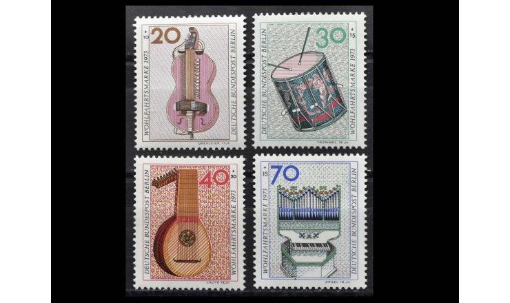 Западный Берлин 1973 г. "Благотворительные марки: Музыкальные инструменты"