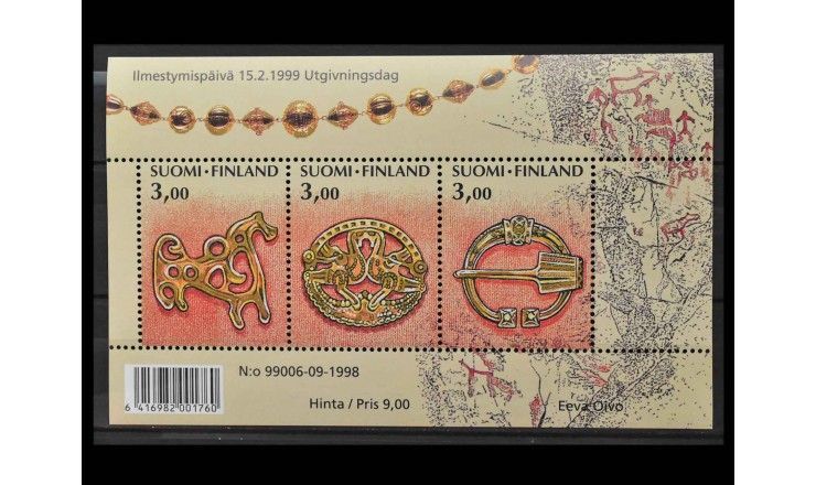 Финляндия 1999 г. "Столетие народного эпоса "Калевала": Старинные украшения"