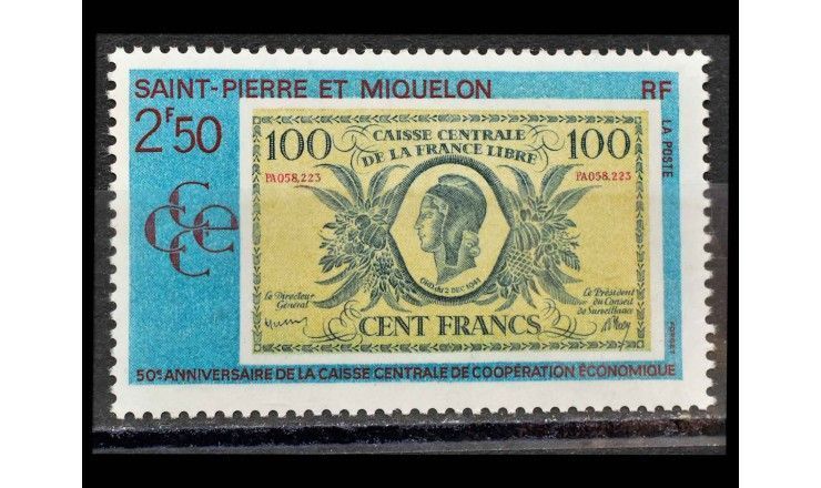 Сен-Пьер и Микелон 1991 г. "Банкнота в 100 франков" 