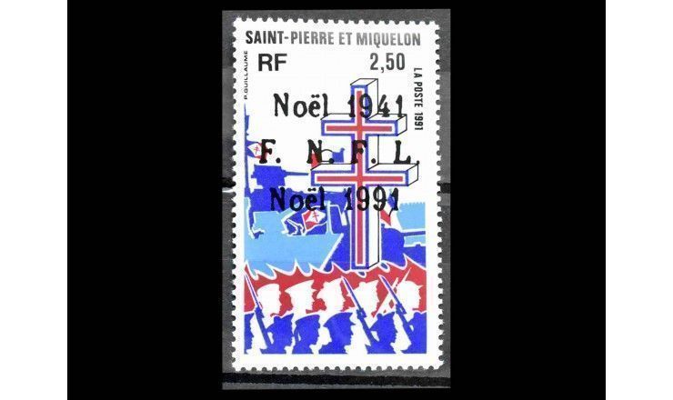 Сен-Пьер и Микелон 1991 г. "Рождество: Лотарингский крест, солдаты, моряки" 