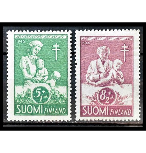 Финляндия 1946 г. "Борьба с туберкулезом"