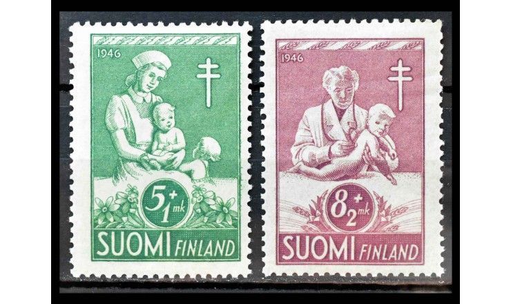 Финляндия 1946 г. "Борьба с туберкулезом"