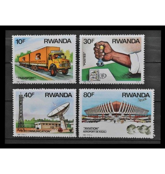 Руанда 1986 г. "Транспорт и связь"