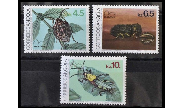 Ангола 1983 г. "Международная выставка марок BRASILIANA'83, Рио-де-Жанейро: Насекомые"