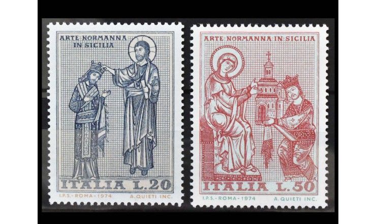 Италия 1974 г. "Нормандское искусство в Сицилии: Мозаика"