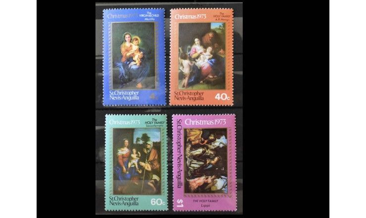 Сент-Кристофер-Невис-Ангилья 1973 г. "Рождество: Картины"