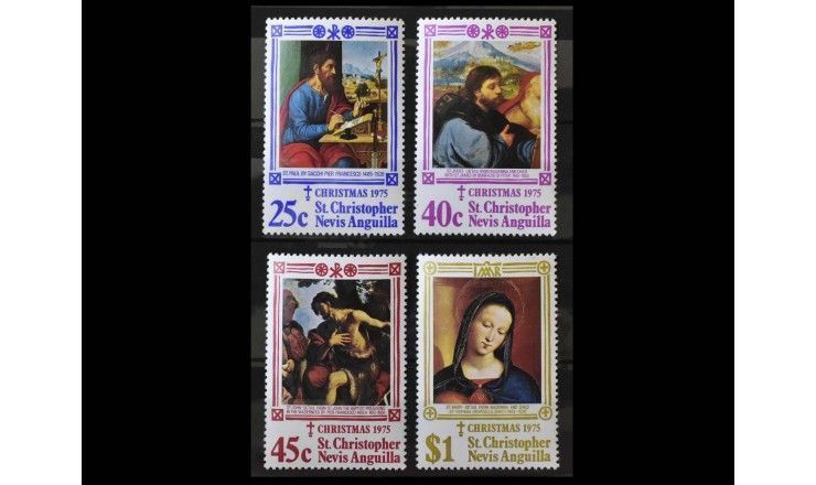 Сент-Кристофер-Невис-Ангилья 1975 г. "Рождество: Картины"