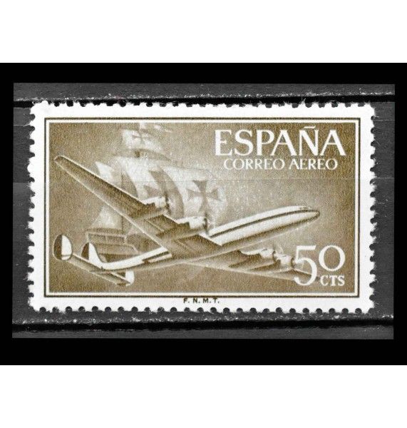 Испания 1956 г. "Авиапочтовые марки: Самолет и каравелла"