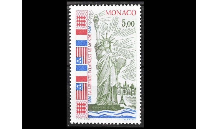 Монако 1986 г. "100 лет Статуе Свободы, Нью-Йорк"