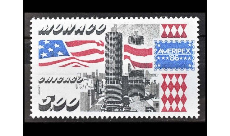 Монако 1986 г. "Международная выставка марок AMERIPEX'86, Чикаго"