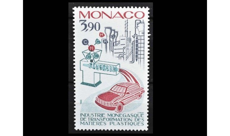 Монако 1986 г. "Промышленность и техника в Монако: Пластиковая промышленность"