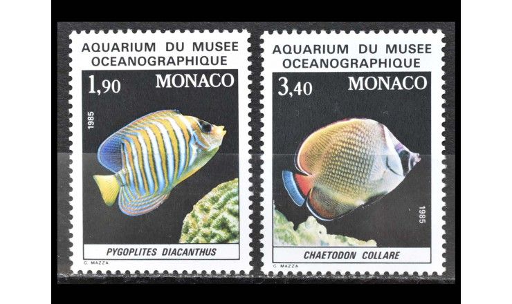 Монако 1986 г. "Стандартные марки: Рыбы из аквариума Океанографического музея"