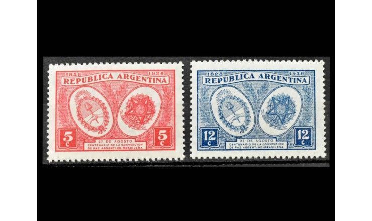 Аргентина 1928 г. "Гербы Аргентины и Бразилии"