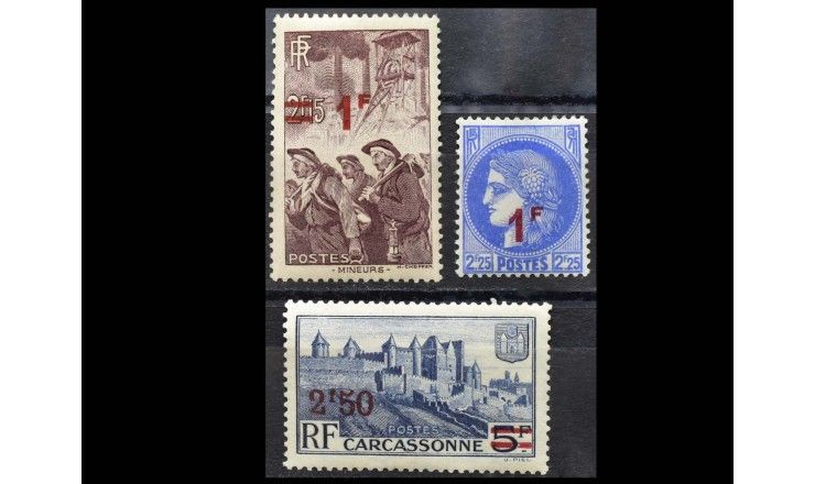 Франция 1940/1941 гг. "Стандартные марки" (надпечатка)