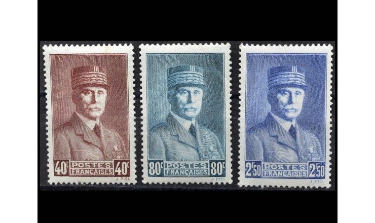 Франция 1941 г. "Стандартные марки: Филипп Петен"