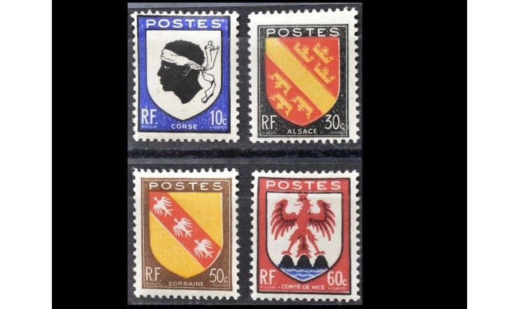 Франция 1946 г. "Стандартные марки: Гербы провинций"