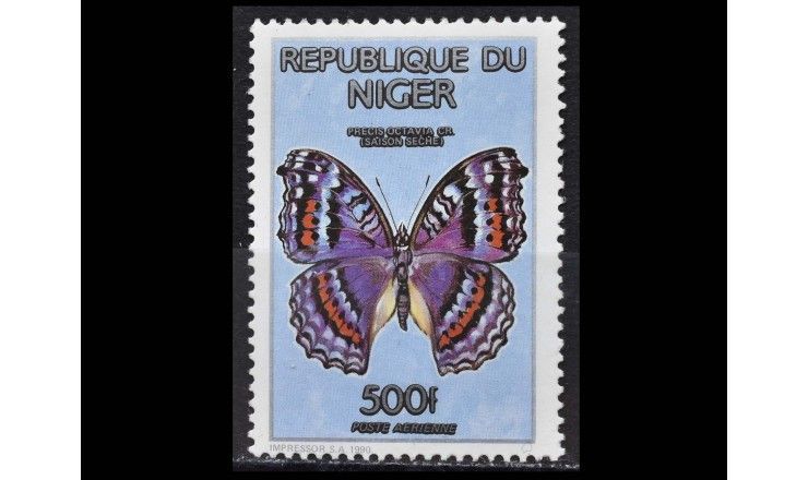 Нигер 1991 г. "Бабочки и грибы"