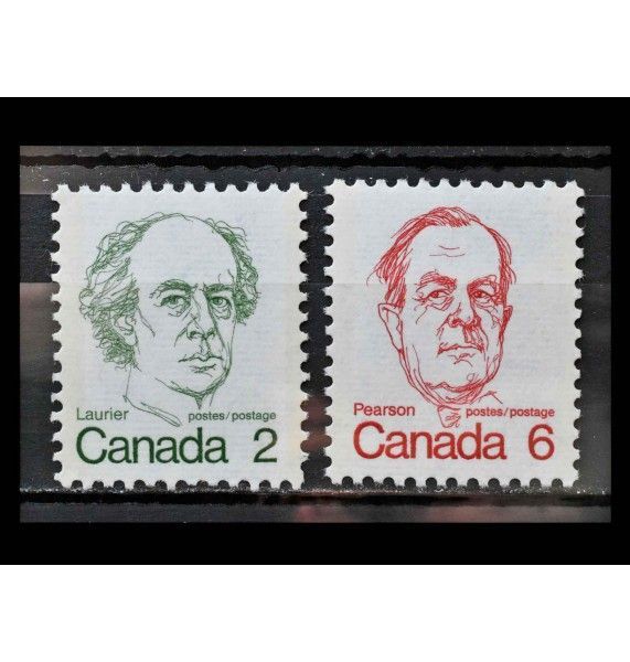 Канада 1973 г. "Стандартные марки: Премьер-министр и Королева Елизавета II"