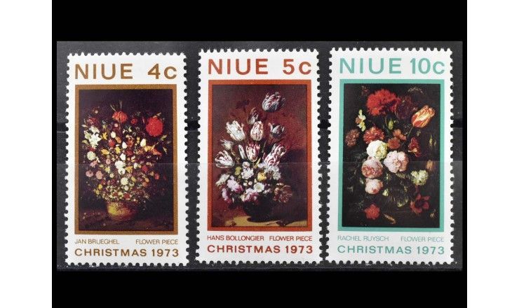 Ниуэ 1973 г. "Рождество: Цветочная живопись"