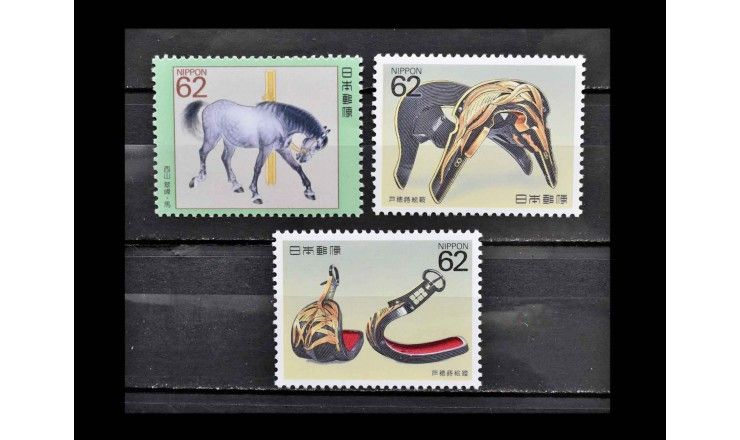 Япония 1990 г. "Лошади и предметы конского снаряжения"
