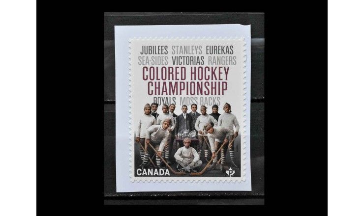 Канада 2020 г. "125-летие чемпионата по цветному хоккею" (самоклейка)