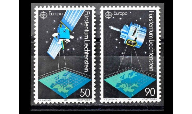 Лихтенштейн 1991 г. "Европа: Космонавтика"