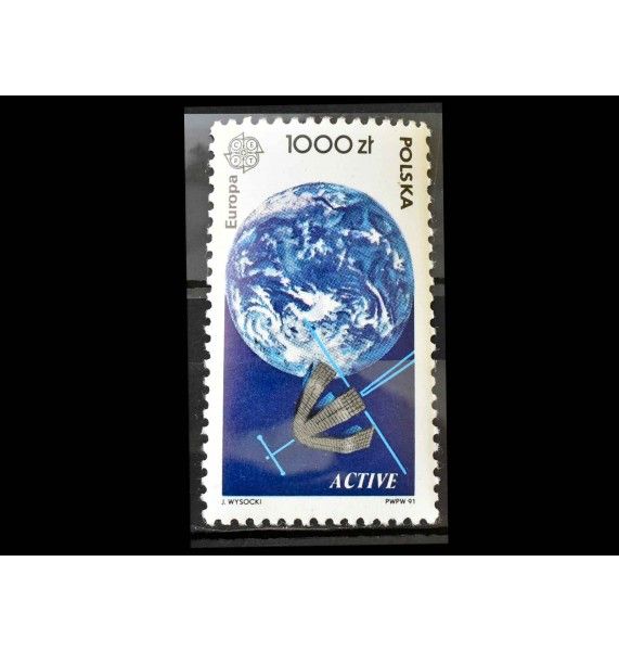 Польша 1991 г. "Европа: Космонавтика"
