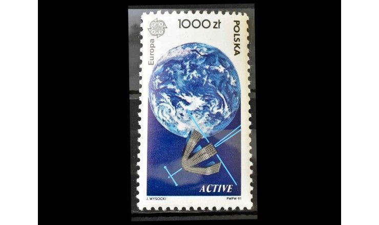 Польша 1991 г. "Европа: Космонавтика"