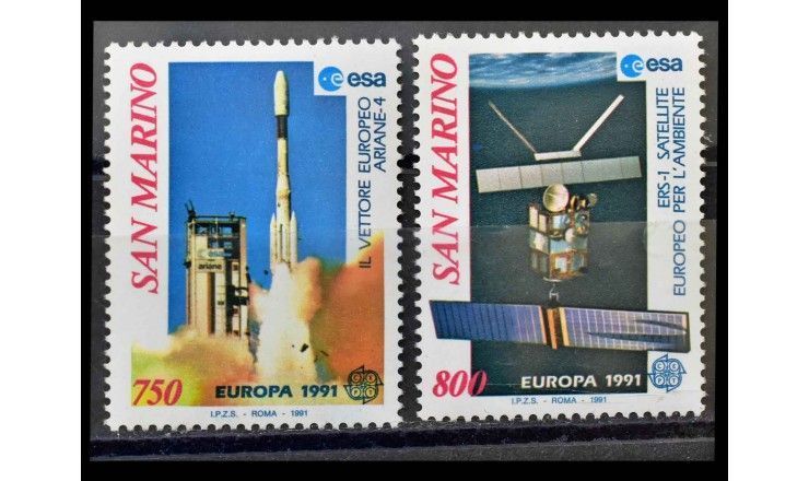 Сан-Марино 1991 г. "Европа: Космонавтика"