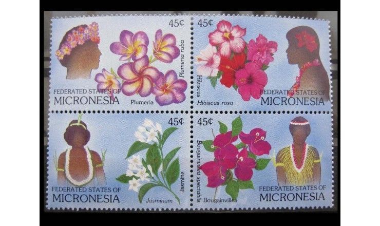 Микронезия 1989 г. "Цветы и цветочные украшения"