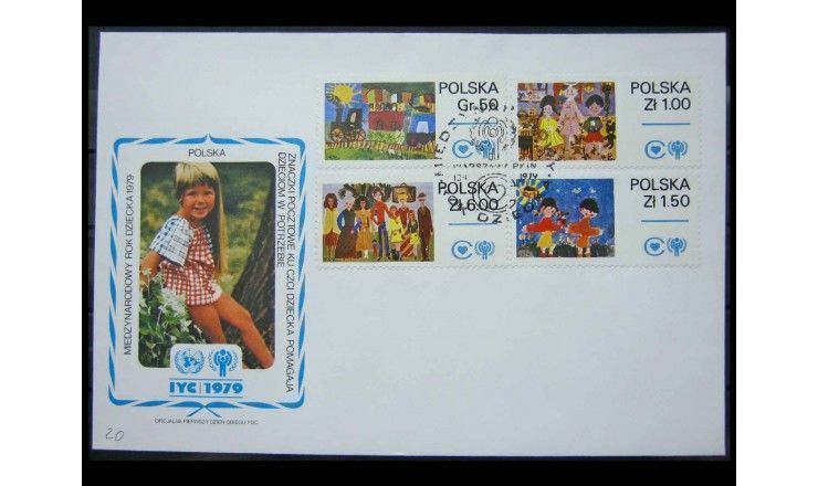 Польша 1979 г. "Международный год ребенка, детские рисунки" FDC