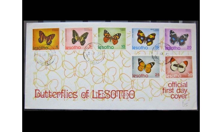 Лесото 1973 г. "Бабочки" FDC 