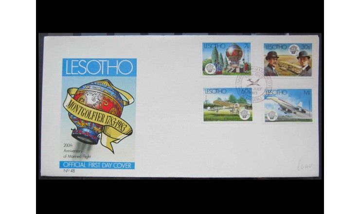 Лесото 1983 г. "200-летие авиации" FDC