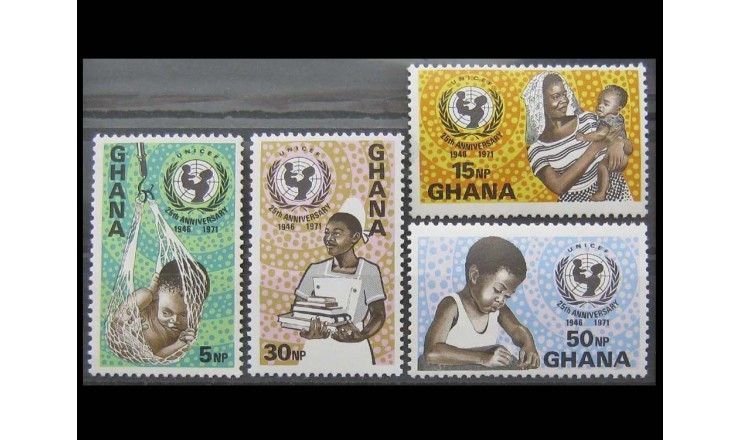 Гана 1971 г. "25 лет Международному детскому фонду ЮНИСЕФ"