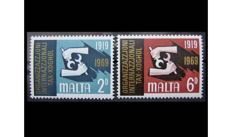 Мальта 1969 г. "50-летие Международной организации труда"