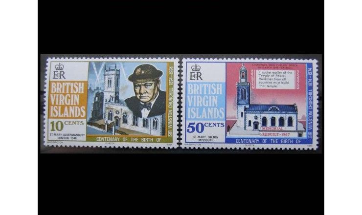 Британские Виргинские острова 1974 г. "100-летие У. Черчилля"