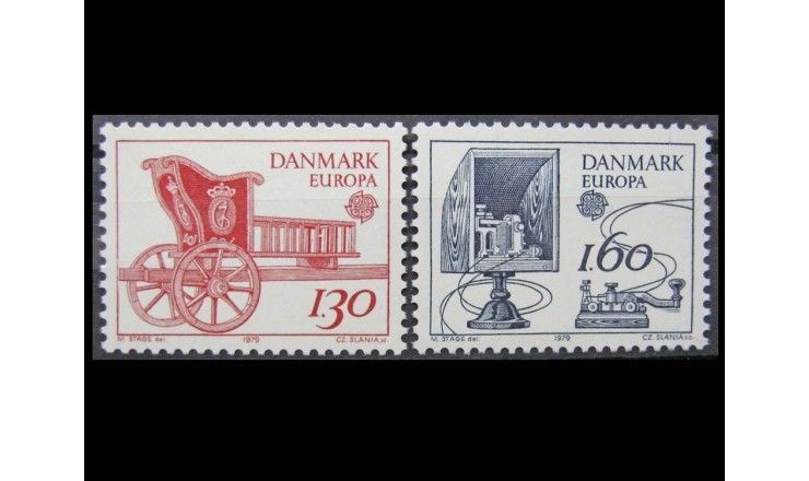 Дания 1979 г. "История почты и телекоммуникаций"