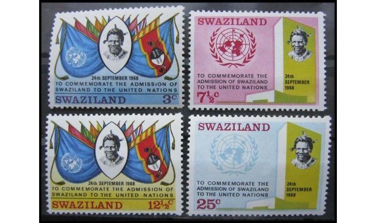 Свазиленд 1969 г. "1-я годовщина принятия Свазиленда в ООН"