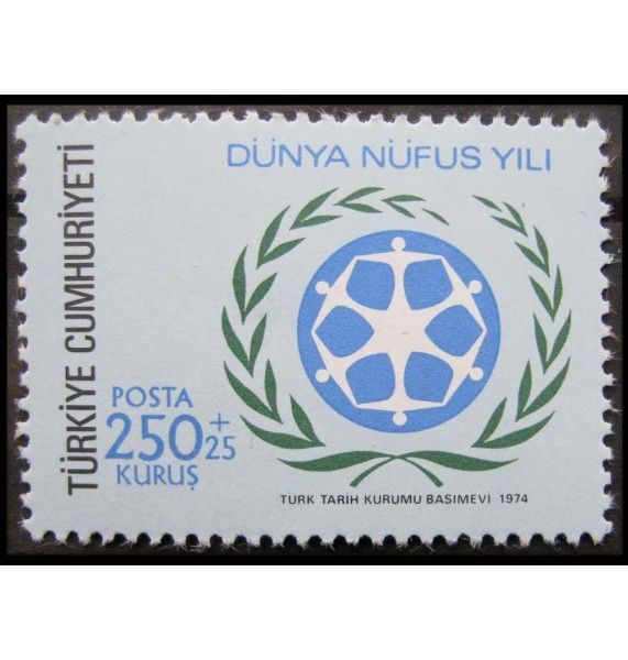 Турция 1974 г. "Год мирового населения"