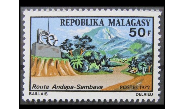 Мадагаскар 1972 г. "Открытие трассы Андапа-Самбава"