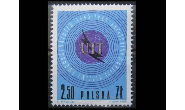 Польша 1965 г. "100-летие Международного союза электросвязи"