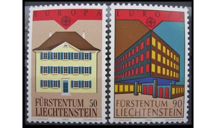 Лихтенштейн 1990 г. "Европа: Почтовые отделения"