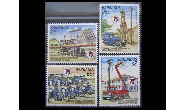 Барбадос 1986 г. "75-летие электричества в Барбадосе"