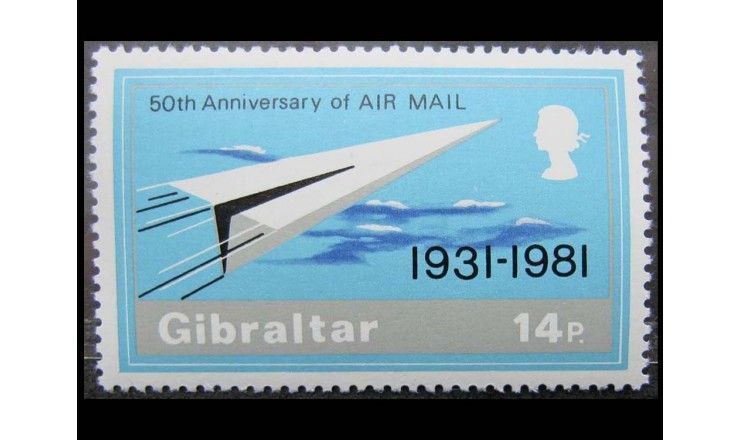 Гибралтар 1981 г. "50-летие авиапочты"